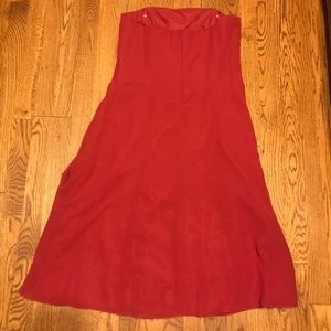 Red Strapless Dress.